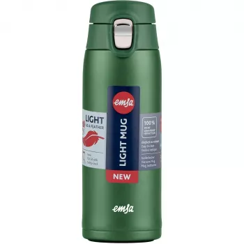 Kelioninis puodelis EMSA N2151900, tamsiai žalias, 0,4 l, atlenkiamas dangtelis