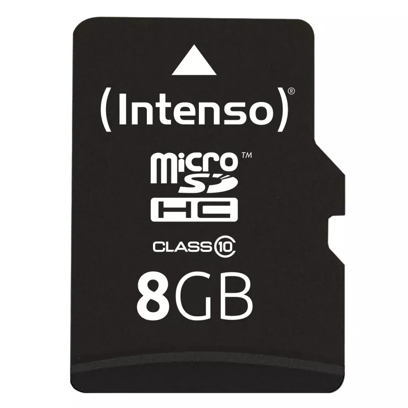 INTENSO 3413460 atminties kortelė Micro SDHC 8GB, klasė 10 su adapteriu