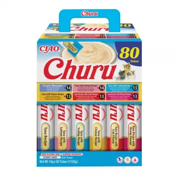 Šlapias kačių ėdalas INABA Churu 80P Tuna receptas – 80 tūtelių po 14 g
