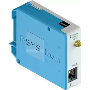 Maršrutizatorius koriniam ryšiui INSYS icom MIRO-L100 — Fast Ethernet 10/100 Mbps, išorinė antena, DC maitinimas, montavimas ant sienos