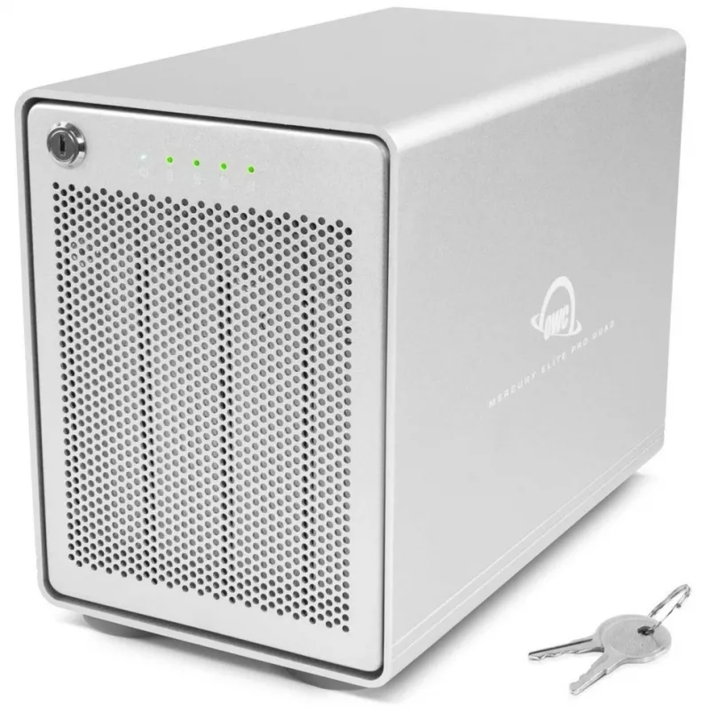 Mercury Elite Pro Quad, diskų korpusas, sidabro spalvos, USB 3.2 Gen 2, RAID paruoštas