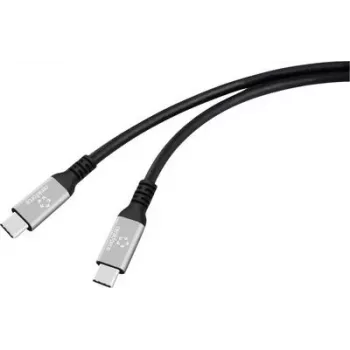 Renkforce USB-C Laidas USB4 Juodas Aliuminio Kištukas Silikonas (RF-6820206)