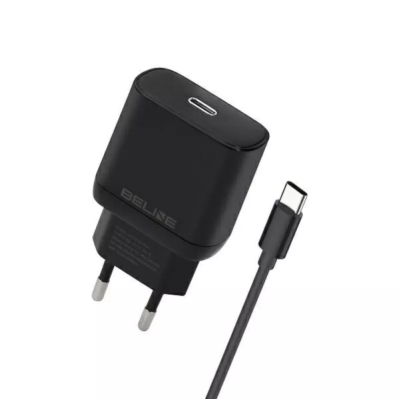 Įkroviklis Beline Beli02168 25W USB-C su USB-C laidu, juodas