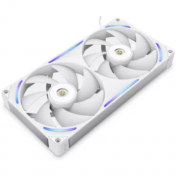 NZXT F280X RGB 140mm ARGB korpuso ventiliatoriai - balti, 2 vnt. pakuotė