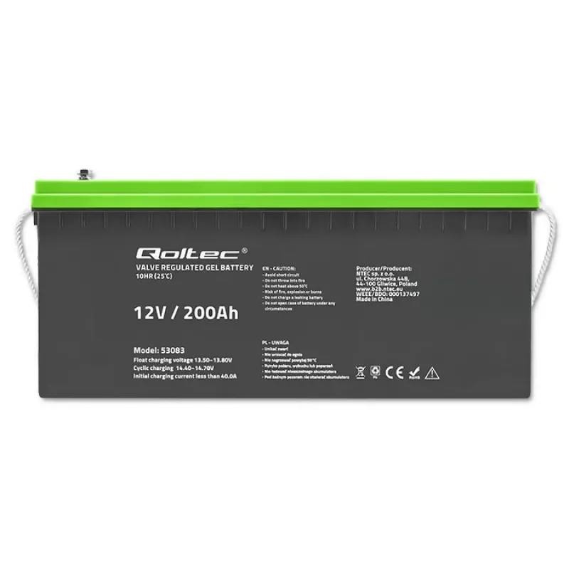 Qoltec gelinis akumuliatorius 12V 200Ah GEL 59.5kg