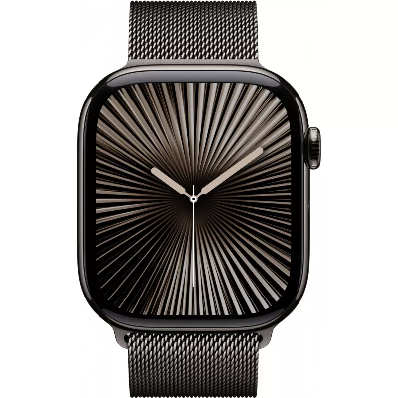 Apple Watch Series 10 GPS + Cellular 46mm Slate Titanium korpusas su Slate Milanese juosta - M/L (MWYW3QF/A)