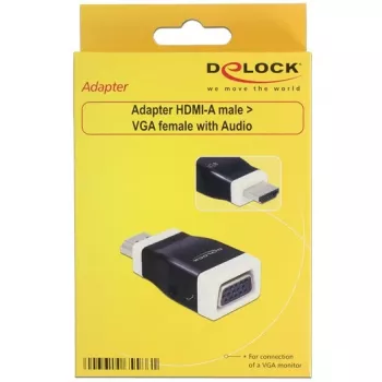Lyties keitiklis DeLOCK 65586 HDMI-A į VGA juodai baltas