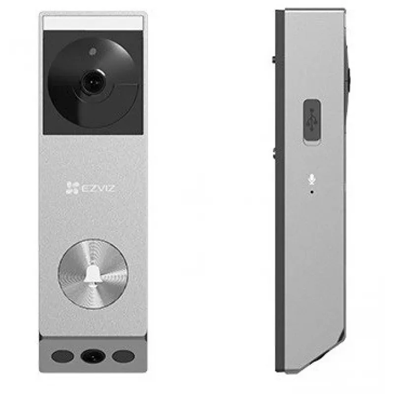 EZVIZ EP3x Pro dvigubo objektyvo durų skambutis su vaizdo kamera ir baterija, sidabrinis, 3 MP + 2 MP