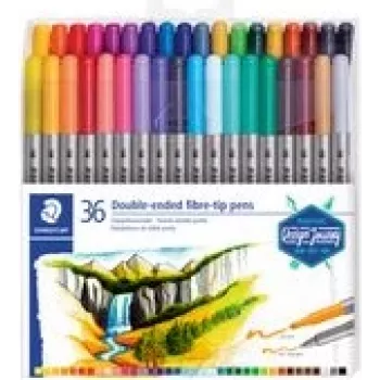 Feltiniai rašikliai Staedtler 3200 Fine/Extra Bold įvairiaspalviai 36 vnt.
