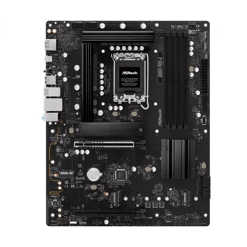 Motininė plokštė ASRock B860 Pro-A — Intel B860 ATX, LGA 1851, DDR5, 4x DIMM, 256 GB, 2,5 Gb LAN, 1x M.2, 4x SATA III