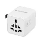 Universalus kelioninis adapteris GEMBIRD TPA-INT-01-W, įvadas 100–250V, G tipo kištukas, 84×56×85 mm