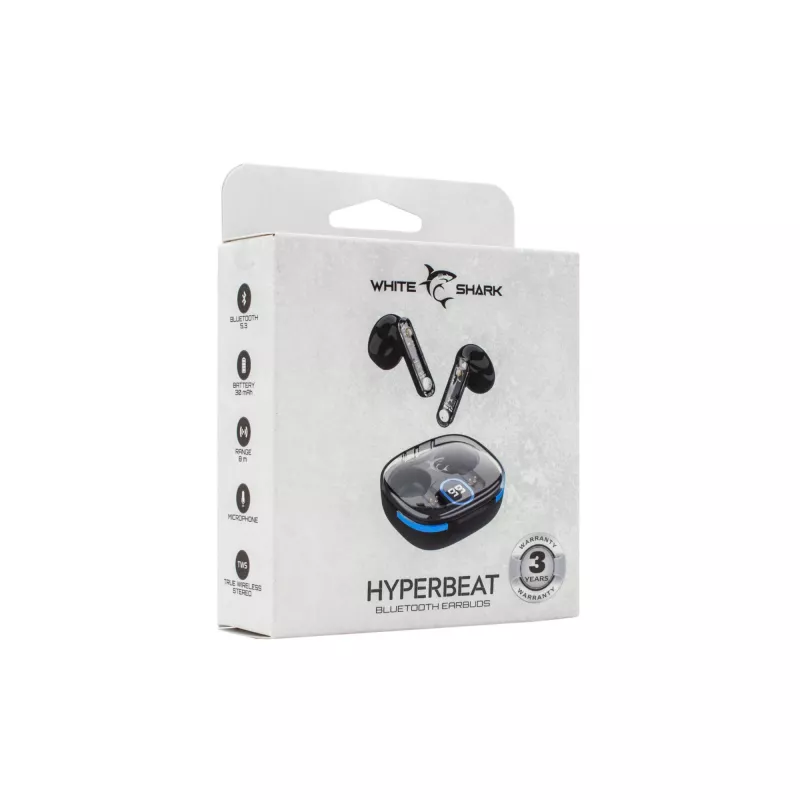 Belaidės ausinės White Shark GEB-TWS37 HyperBeat Black