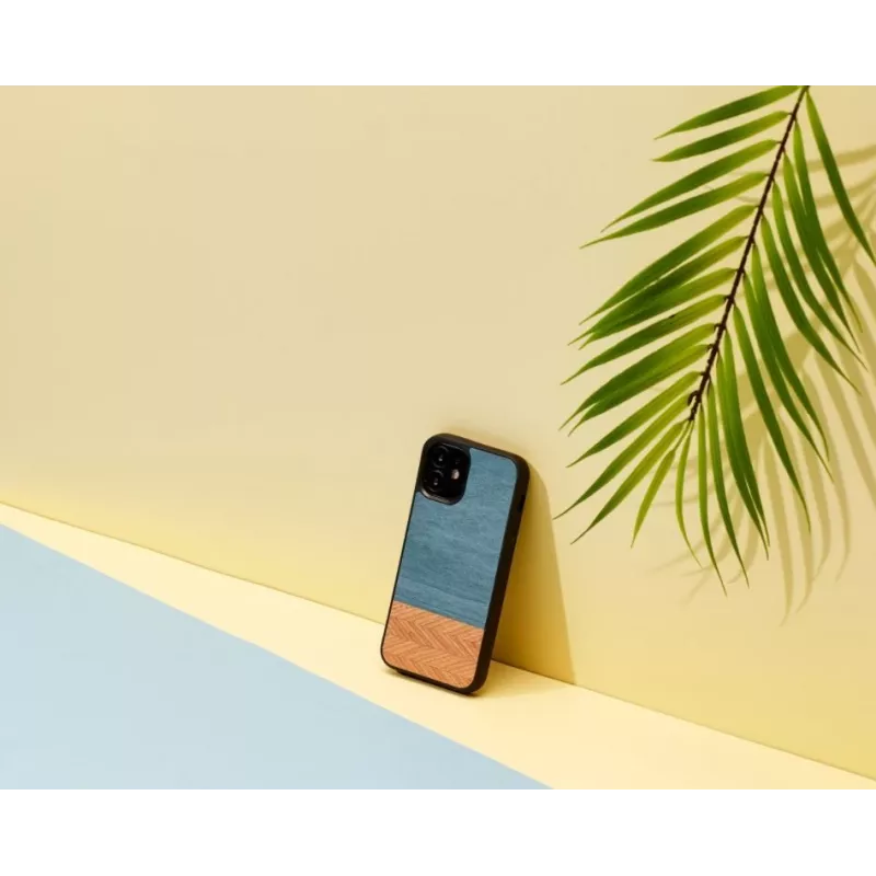 Man & Wood dėklas iPhone 12 mini — denim juoda