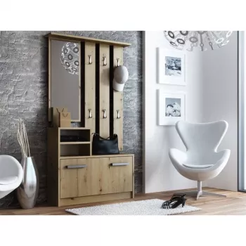 Prieškambario spintelė Top e shop GAR ARTISAN – ąžuolo spalva, 1 varstomas dureles