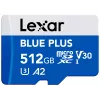 Lexar BLUE PLUS 512 GB MicroSDXC atminties kortelė, UHS-I, skaitymo greitis 170 MB/s, U3/V30