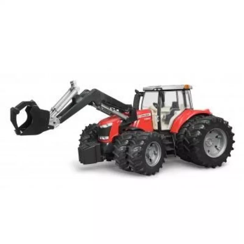 Žaislinis traktorius BRUDER Massey Ferguson 7624 su priekiniu krautuvu, raudonas, nuo 3 metų