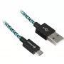 USB 2.0 laidas, USB-A kištukas > Micro-USB kištukas (juodas/šviesiai mėlynas, 3 m, pintas)