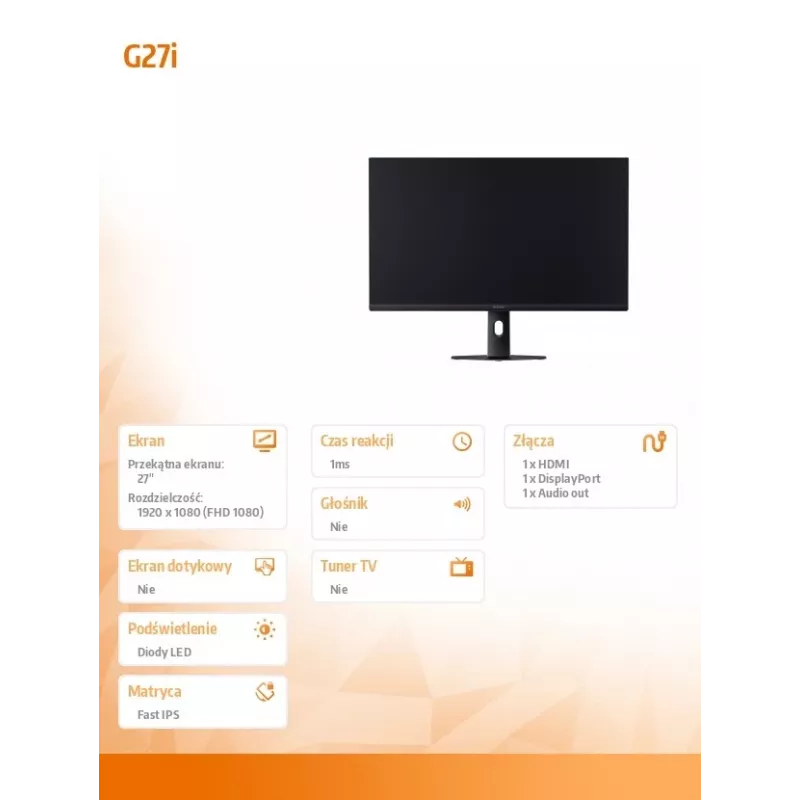 27 colių kompiuterio monitorius Xiaomi G27i 2026, 1920×1080 Full HD IPS LCD, 1 ms, 400 cd/m², VESA, juodas