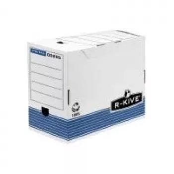 Fellowes archyvinė dėžė R-Kive PRIMA, balta-mėlyna, 200 mm, iš 100% perdirbto kartono, 100% perdirbama (0028501)