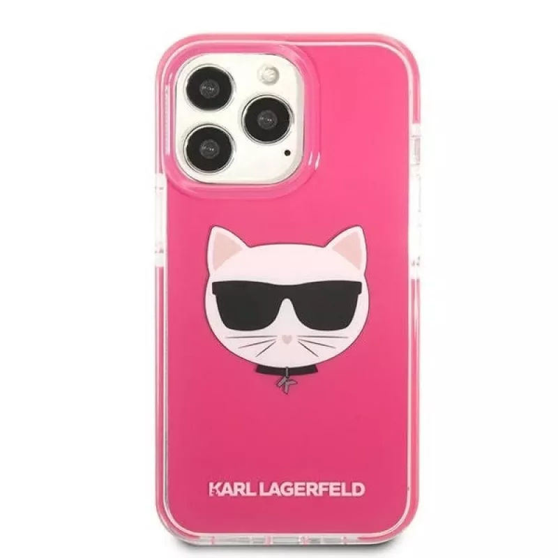 Karl Lagerfeld KLHCP13XTPECPI kietas dėklas iPhone 13 Pro Max 6,7 inch Fuchsia/FUSCHIA Choupette Head