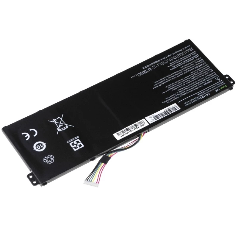 Green Cell AC52 baterija, skirta Acer Aspire E11 ES1-111M ES1-131 E15 ES1-512 Chromebook CB3-111 CB5-311, 11,4 V 2200 mAh Li-Ion, 3 elementai, juoda