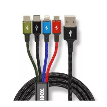 Universalus 4 viename įkrovimo laidas I-BOX USB IKUM4W1