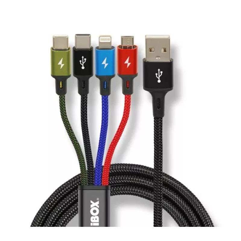Universalus 4 viename įkrovimo laidas I-BOX USB IKUM4W1
