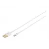 DIGITUS - Lightning laidas - Lightning (kištukas) į USB-A (kištukas) - 1,0 m - Dviguba izoliacija - Baltas - Lietas - Apple iPad/iPhone/iPod (Lightning) (DB-600106-010-W)