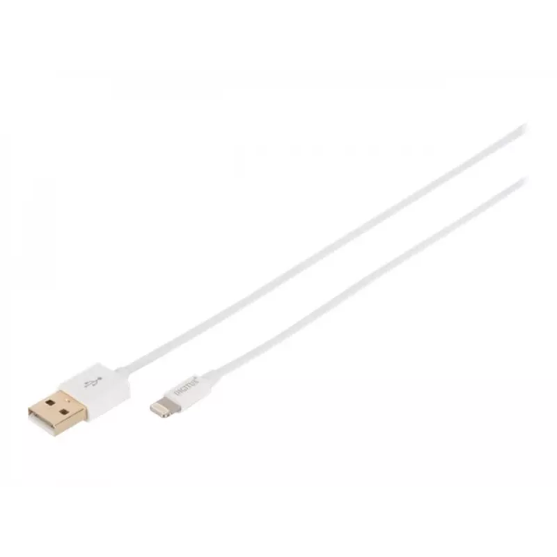 DIGITUS - Lightning laidas - Lightning (kištukas) į USB-A (kištukas) - 1,0 m - Dviguba izoliacija - Baltas - Lietas - Apple iPad/iPhone/iPod (Lightning) (DB-600106-010-W)