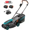 Akumuliatorinė vejapjovė PowerMax 37/36V P4A paruoštas naudoti rinkinys, 36V (2x18V), juoda/pilka, 2x ličio jonų akumuliatorius 4,0 Ah, POWER FOR ALL ALLIANCE