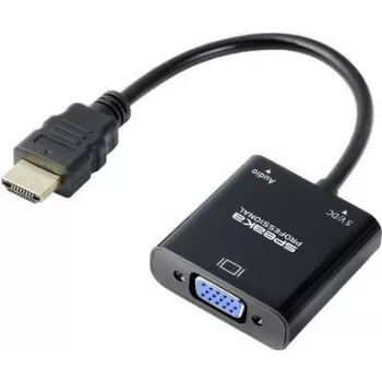 SP-10352148 HDMI adapteris [1x HDMI - 1x VGA] juodas standartinis 0,15 m (SP-10352148)