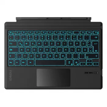 Inateck KB02027 belaidė QWERTZ klaviatūra su jutikliniu kilimėliu – juoda, 500 mAh baterija, Bluetooth, skirta Surface Pro serijai