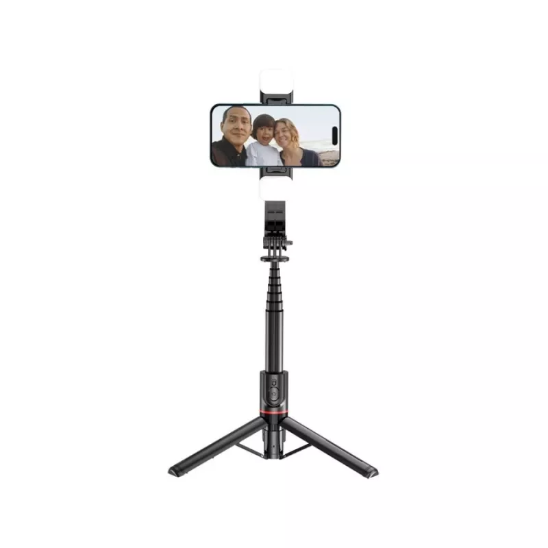 Tech-Protect L05S Selfie lazdelė su stovu, LED lempa ir Bluetooth nuotolinio valdymo pulteliu