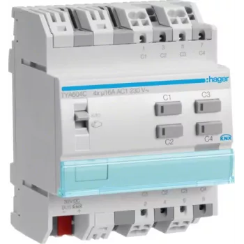 KNX jungiklio/žaliuzių išėjimas 4 kanalų 16A TYA604C