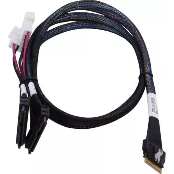 SAS kabelis ADAPTEC Microchip Technology 2305500-R SlimSAS ×8 į 2×2SFF-8639 U.2, 0,8 m, juodas