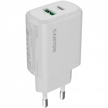 CANYON OnCharge 250 25W 1xPD 1xQC EU Baltas