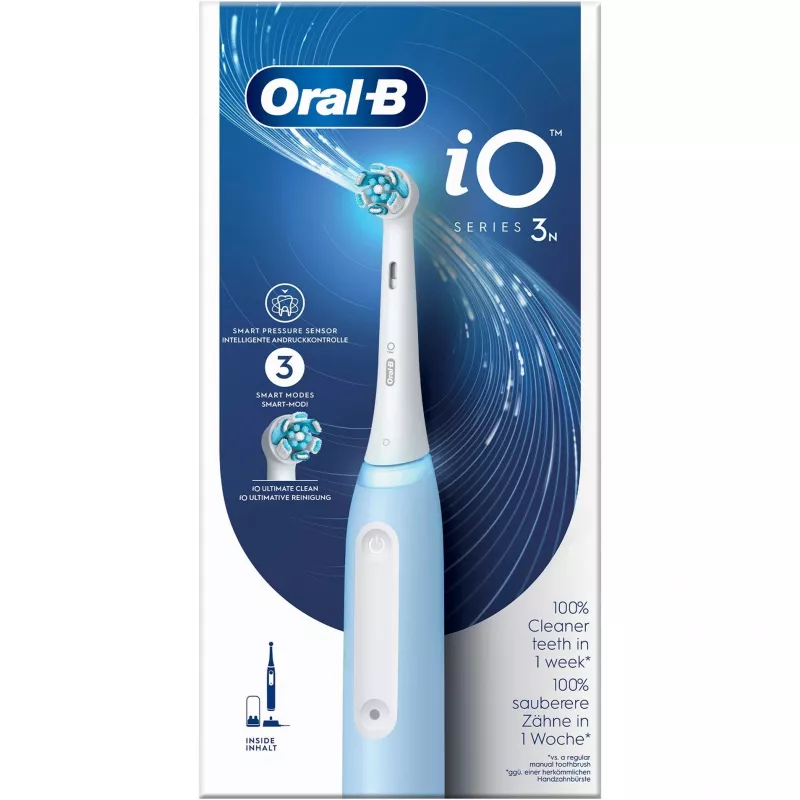 Oral-B Braun iO Series 3N suaugusiųjų vibracinis dantų šepetėlis šviesiai mėlynas, baltas