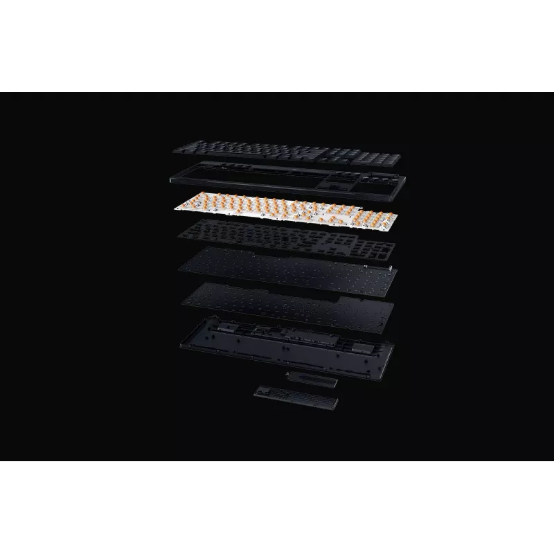 Žaidimų klaviatūra Razer BlackWidow V4 Low-profile Wireless – žemo profilio mechaniniai jungikliai, Bluetooth ir 2.4 GHz