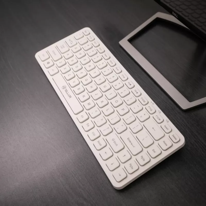 Belaidė klaviatūra Tellur TLL491241 Mini White – kompaktiškas sprendimas tvarkingam darbalaukiui