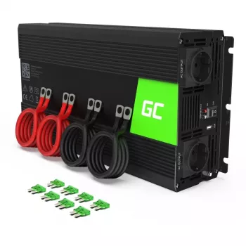 Keitiklis Green Cell INV12 3000 W 12 V į 230 V, 50 Hz, 1 USB, aktyvus aušinimas, juodas