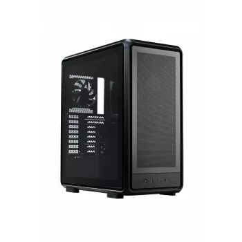 PC Midi Tower Cooler Master MasterFrame 500 Mesh — Juodas su permatomu šonu, palaiko ATX/EATX, 2x200mm priekyje, 1x120mm gale