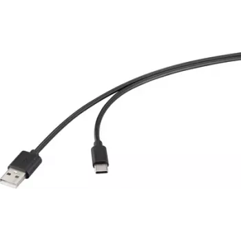 Renkforce USB laidas USB 2.0 USB-A kištukas, USB-C® kištukas 2,00 m Juodas RF-6830422 (RF-6830422)