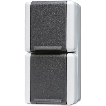 Kištukinis lizdas JUNG 822 W, 250 V 16 A, 75×58×151 mm, spalva Juoda/Balta