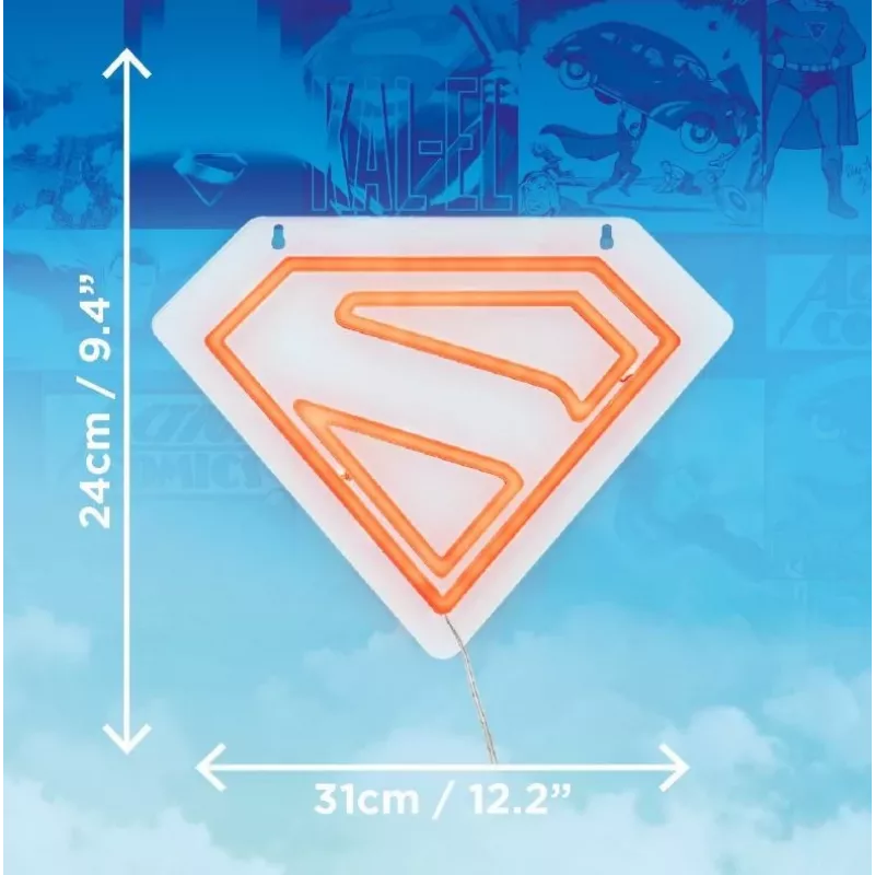 LED neoninė sieninė lemputė Paladone Superman PP14478SMTVN, dekoratyvinis sienos ženklas