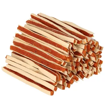 Šunų skanėstai PETITTO Soft duck strips 500 g – antienos minkšti juosteliai, be grūdų, baltymų 43%, drėgmė 18%