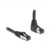 Tinklo kabelis DeLOCK RJ45 Cat.8.1 90° žemyn kampu / tiesus 2 m juodas