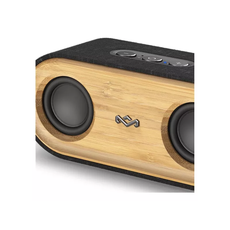„The House Of Marley EM-JA021-SB“ nešiojamas vakarėlių garsiakalbis, stereofoninis, juodos ir geltonos spalvos, 20 W