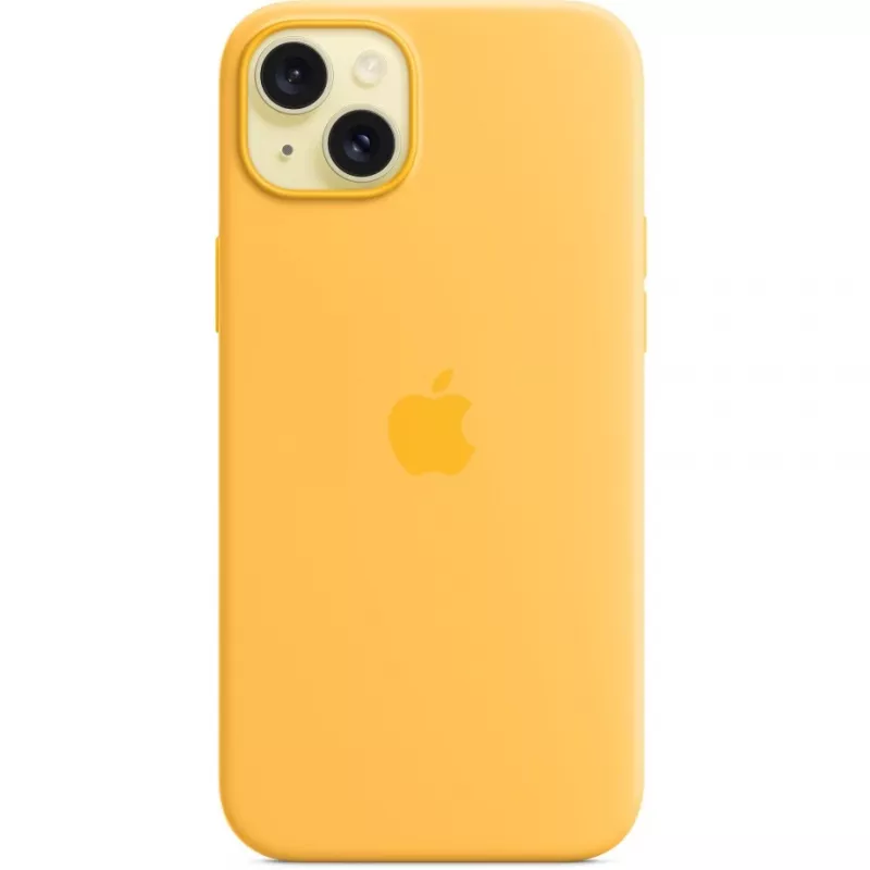 Apple iPhone 15 Plus silikoninis apsauginis dėklas su MagSafe, Sunshine, MWNF3ZM/A