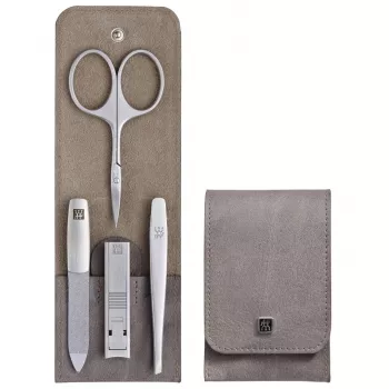 Zwilling TWINOX manikiūro rinkinys, nerūdijančio plieno priedai, taupe, 4 vnt.