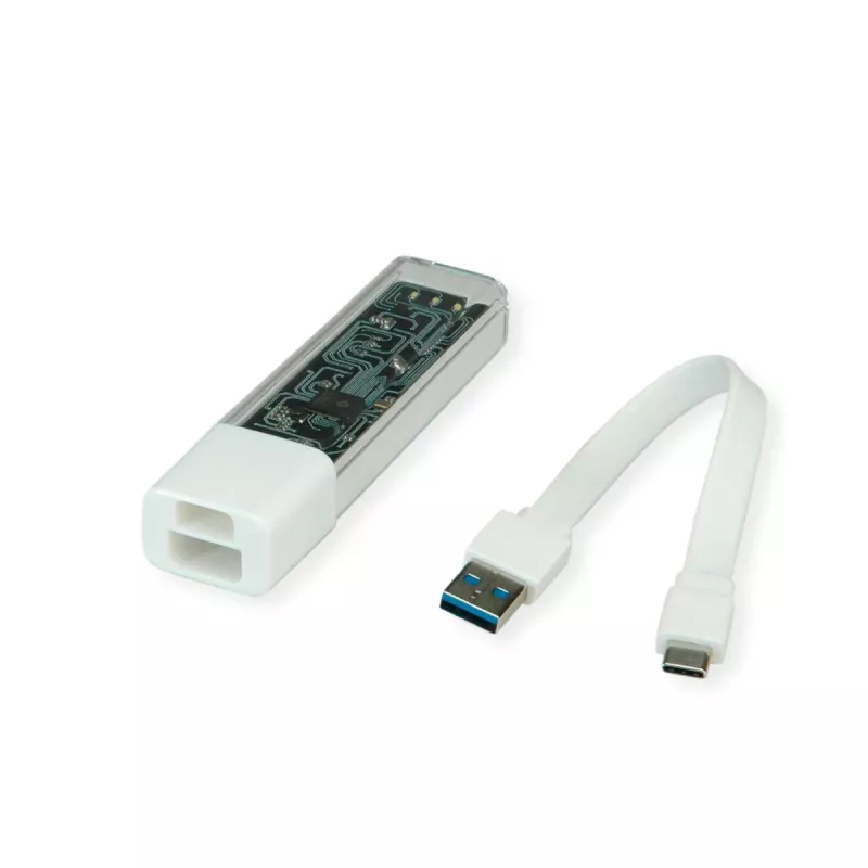 ROLINE nešiojamas USB 3.2 Gen 1 šakotuvas, 4 prievadai, Type-A + C jungiamuoju kabeliu